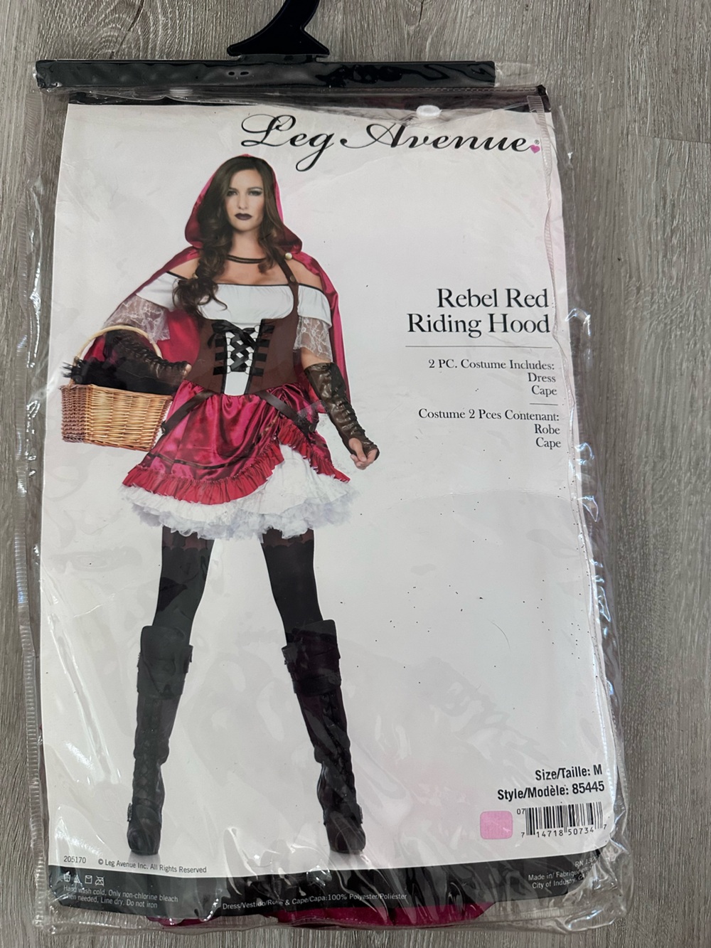 Rebel Red Riding Hood womens Costume - Red and White